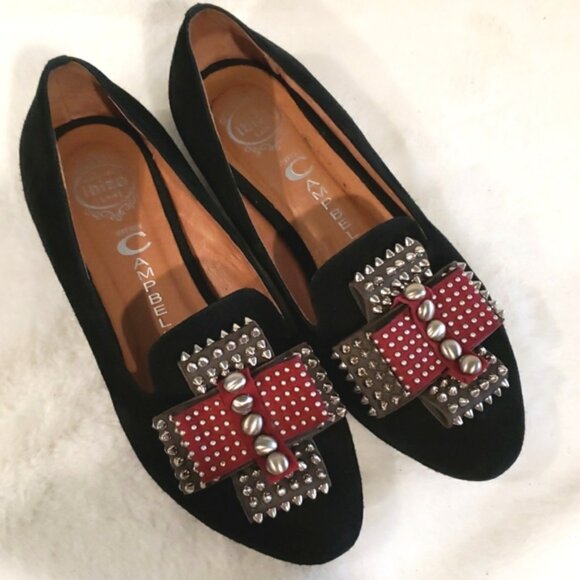 Jeffery Campbell Ibiza Present Black Suede Combo Flats Size 7 - Picture 7 of 13